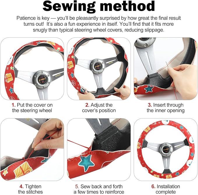 DaisyInner 17.5-18 Inch Steering Wheel Cover for Semi Truck No-Slip & Comfy Grip for Semi Trucks, Rv, Big Rig and 18 Wheelers(Stitching,Leather,Black)