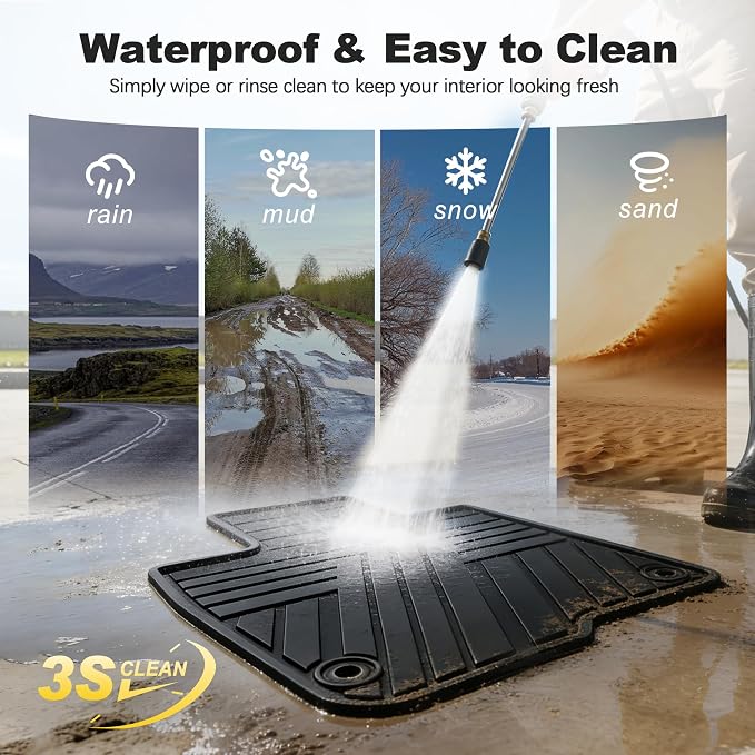 Floor Mats Fit for 2023-2027 Honda HRV Sport/LX/EX-L (Gasoline & Hybrid) & for Acura ADX 2025-2026, Custom Fit All Weather Protection Heavy Duty Anti-Slip Car Mats for HR-V, 1st & 2nd Row, Black