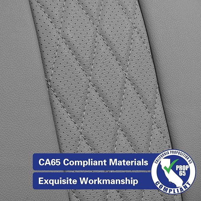 EKR Car Seat Covers Custom Fit for Toyota 4Runner(5 Seats) Full Set | for Toyota 4 Runner 2010-2024 Seat Covers for SUV,Full Wrap,Airbag Compatible,Pet-resistant,Faux Leather(Black+Light Gray)