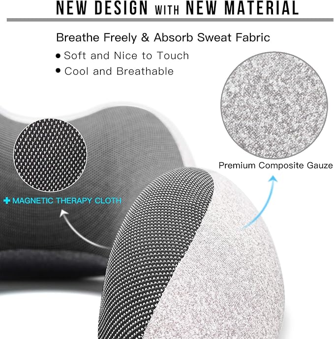 MLVOC Neck Pillow for Traveling, Upgraded 100% Pure Memory Foam Travel Neck Pillow for Airplane Flight Sleep, Breathable & Machine Washable Cover, Travel Kit with 3D Eye Mask, Earplugs & Bag, Grey | memor foam