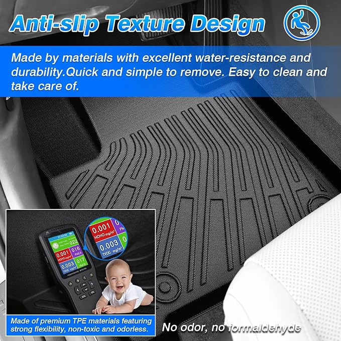 Cartist Floor Mats for Toyota Tacoma 2024-2026 (Only Fit Hybrid) Double Cab, All Weather Floor Liners for Tacoma Accessories, Heavy Duty TPE Car Mats, Car Accessories
