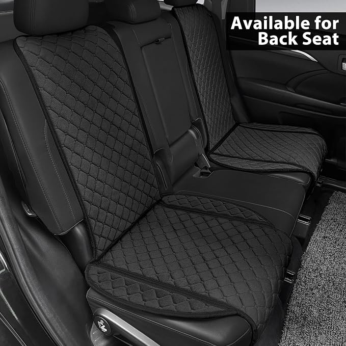 surpassme Comfortable Car Seat Covers Universal Front Seat Covers for Car Accessories, Padded Car Interior Covers for Automotive, SUV, Truck, and Van(Black)