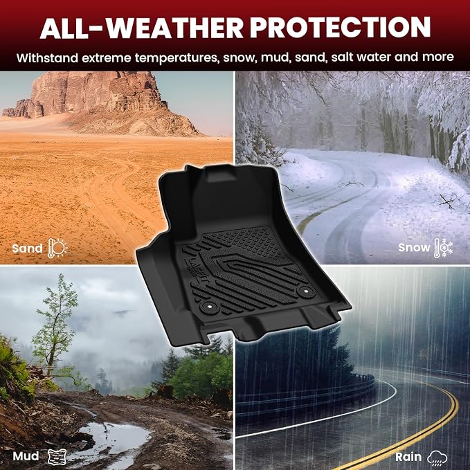 LASFIT Floor Mats for Jeep Cherokee 2026 Hybrid, All Weather TPE Custom Fit Car Mats Floor Liners Rear Backrest Mat Trunk Seatback Cargo Liner, Black