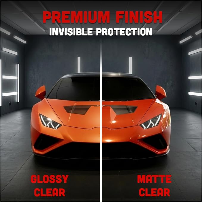 United Glossy Clear PPF Paint Protection Film - 7.5 mil TPU Polyurethane Automotive Clear Bra, Self Healing, UV Protection, Scratch and Stain Resistant Vinyl Wrap, 60 in x 12 in Sample Size