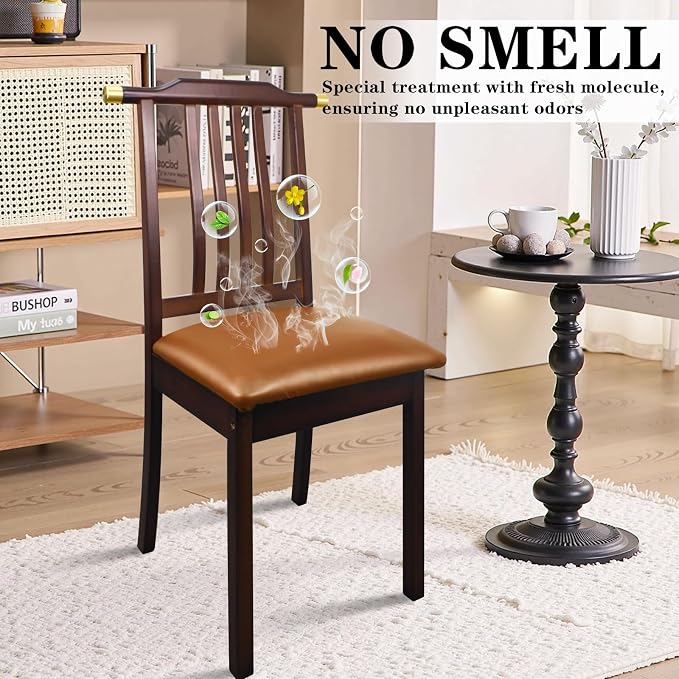 Pu Leather Dining Chair Seat Covers Set of 4, Waterproof Dining Seat Covers Stretch Chair Covers for Dining Chairs/Kitchen Room/Hotel, Odorless Seat Covers for Kitchen Chairs (Orange - 4 PCS)