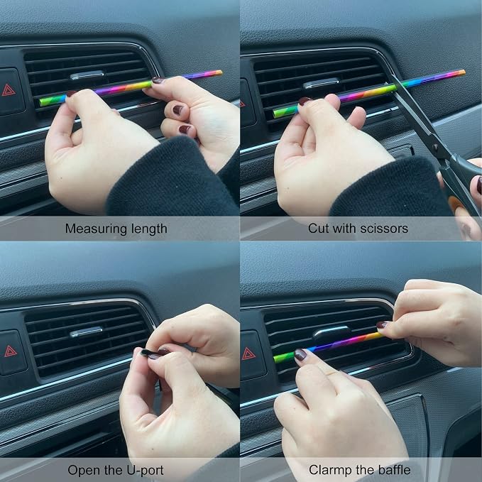 LivTee 20 Pieces Car Air Conditioner Decoration Strip for Vent Outlet, Universal Waterproof Bendable Air Vent Outlet Trim Decoration, Car Interior Accessories (Multicolour)