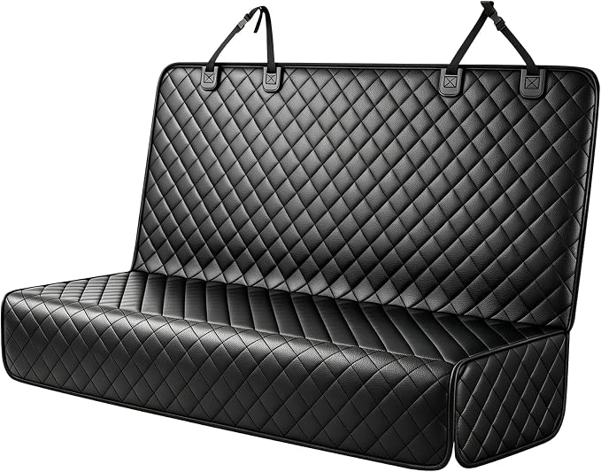 PETICON Waterproof Scratchproof Pet Bench Seat Covers for Cars, SUVs, Nonslip Durable Back Seat Cover for Dogs, Washable Backseat Protection