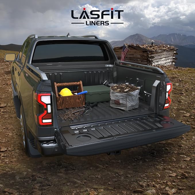 LASFIT Bed Mat for Ford Ranger 2026 2025 2024 5.0ft Truck Bed All Weather TPE Bed Liner Easy Clean Durable,Not Fit for Drop in Bedlienr