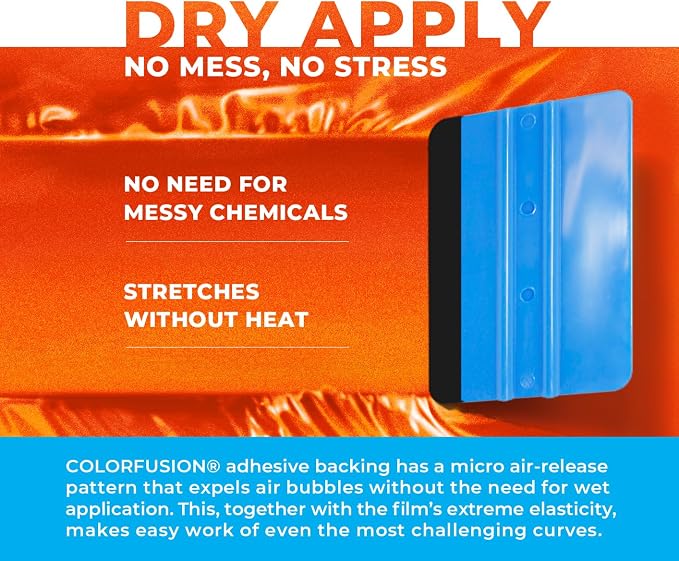 ColorFusion PPF by VViViD, Gloss Flame Orange Dry Apply PPF Vinyl Car Wrap Roll 1.3ft x 5ft