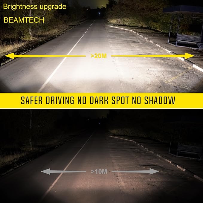 BEAMTECH 880 Bulbs, S1 Series 300% Brighter 6500K White Fog Lights, 2 Bulbs