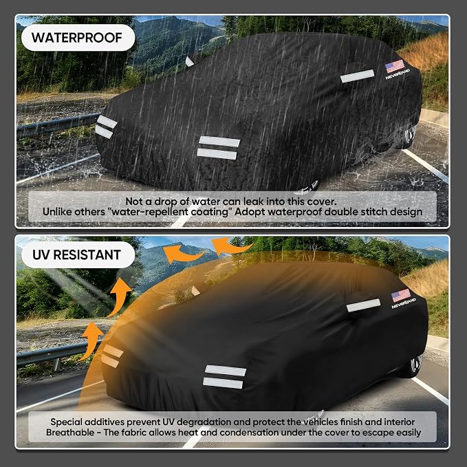 Car Cover Compatible with Chevy Camaro, Full Car Covers Waterproof All Weather Dustproof, Snowproof, UV Protection Car Covers for Automobiles Universal Fit Chevy Camaro