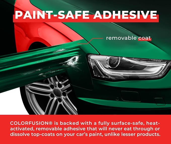 ColorFusion PPF by VViViD, Satin Chrome Stealth Green Dry Apply PPF Vinyl Car Wrap Roll 6ft x 5ft