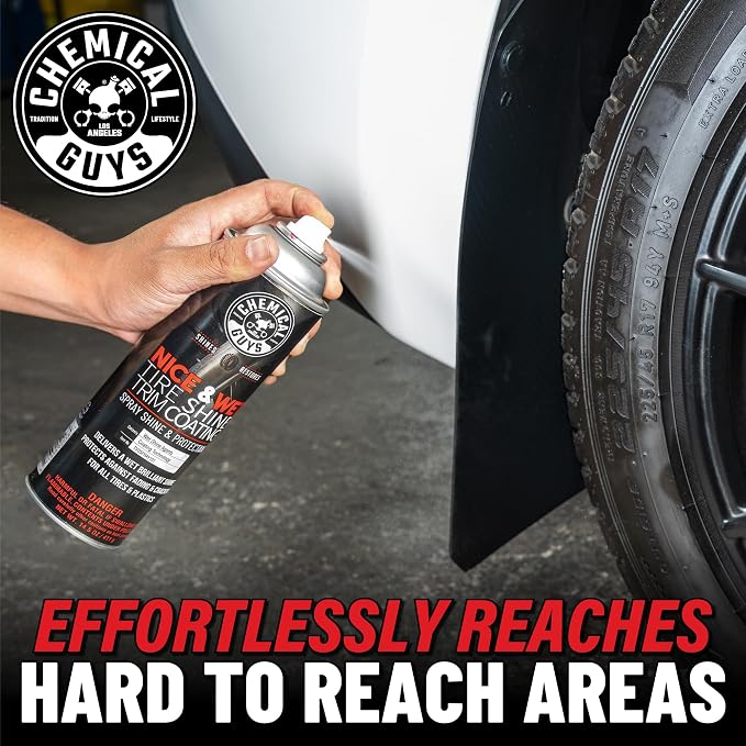 Chemical Guys, Nice & Wet Tire Shine Coating for Rubber & Trim, 14.5 oz | For rubber, plastic, and vinyl, on cars, trucks, SUVs, motorcycles, and RVs, water-based tire and trim coating
