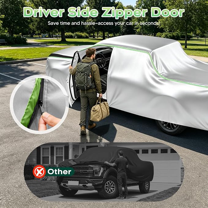 Cartist Hail Protector Car Cover for Truck Waterproof All Weather, Heavy Duty Outdoor Sun Uv Rain Pickup Cover, Universal Fit for F150,F250,F350,Ram 1500/2500/3500, etc.(Length Up to 242 inch) XL