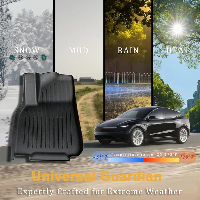 SUPER LINER Tesla New Model Y Juniper 2025 2026 Floor Mats & Accessories | 10PCS, Cargo Liners, Trunk Mats, Seat Back Protector, All Weather Customer Fit CabinProtect TPE,Not for Standard