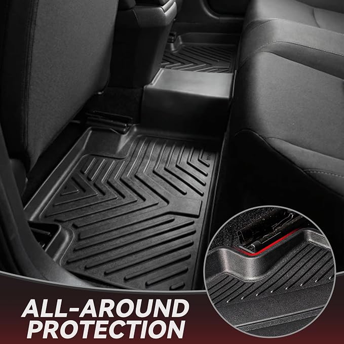 YITAMOTOR Floor Mats for Honda Civic Sedan/Type R 2016-2021 & Hatchback 2017-2021 & Coupe 2016-2020, TPE All-Weather Custom Fit Floor Liners, Durable Anti-Slip Accessories, 1st & 2nd Row, Black