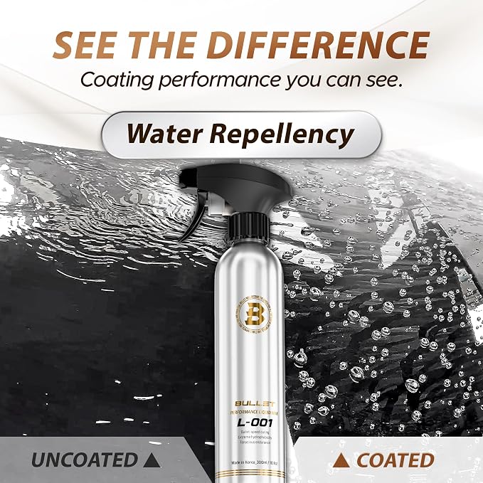 BULLET L-001 SiO2 Ceramic Spray Wax for Cars, Liquid Car Wax with Hydrophobic Paint Protection, Deep Gloss Shine & Slick Finish, Spray-On Wipe-Off Top Coat for Paint, Glass, Wheels & Trim, 10.1 oz