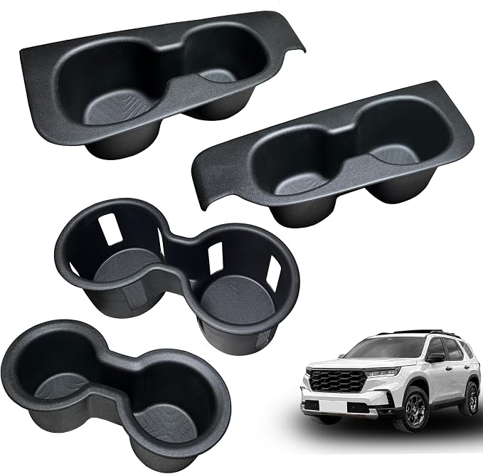 Cup Holders for 2023 2024 2025 Honda Pilot Accessories (Only Fits for 8 Seats) TPE Cup Holder Insert Front Center Console/2nd/3rd Row Drink Holder Organizer Replacement for 2024 Pilot 4Pcs Set