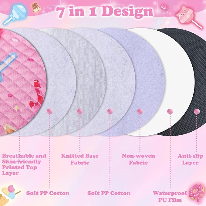 Babenest Car Seat Potty Protector Cover -Waterproof Carseat Training Liner for Baby &Toddler Shower Gift, Dry Piddle Pee Pad with Fun Designs for Strollers & Infant Car Seats (2pcs Pink)
