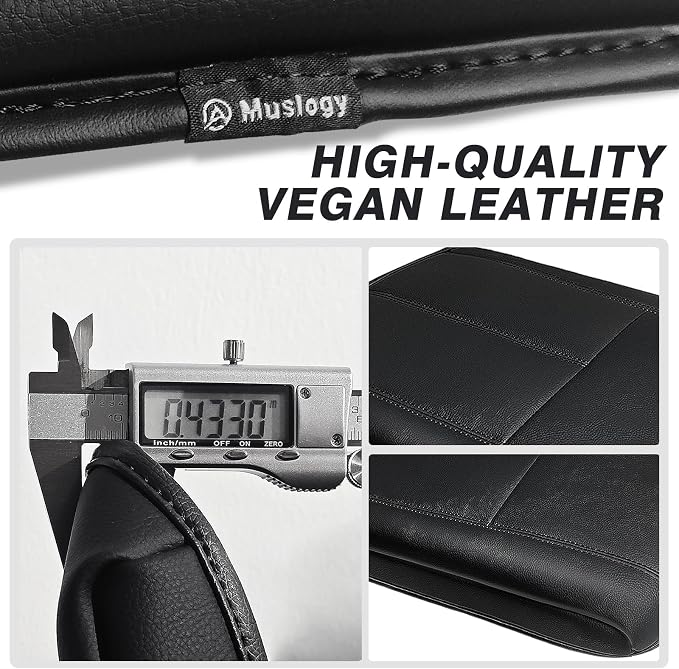 Muslogy Center Console Armrest Cover Fit for Chevy Silverado/Tahoe &GMC Sierra/Yukon/Suburban 2007-2013 Accessories, Comfort Armrest Pad Console Lid Cushion Vegan Leather Regular Thick(Jump Seat ONLY)
