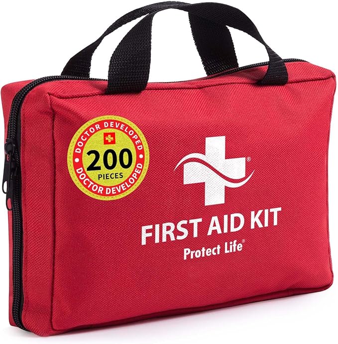 Protect Life Business First Aid Kit, Emergency First Aid Kit for Office Setting, Medical Kit Supplies, First Aid Kits for Businesses, School & Commercial Use - 200 Pieces