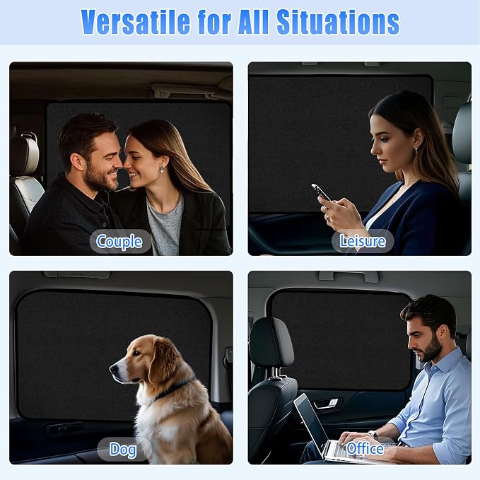 ZATOOTO Car Window Cover for Privacy,Soft Suede for Durable,16.69×31.5in | Stay Cool & UV Protection, For Baby Back Window Sunshade, Light Blocking Sun Shades for Camping Eating and Rest