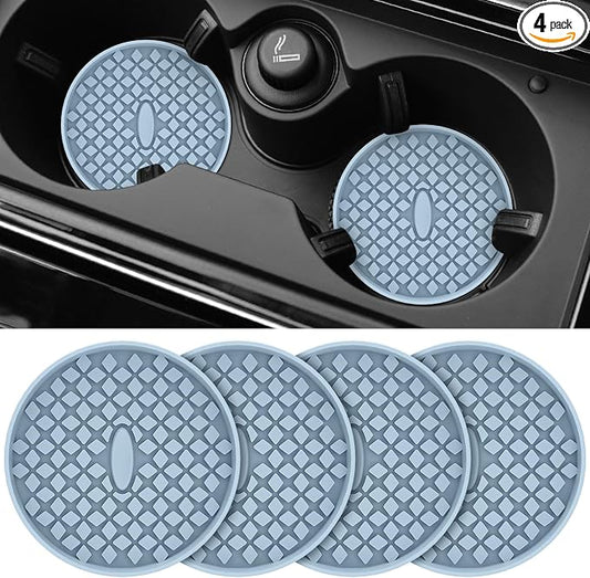 ME.FAN Car Cup Coasters [4 Pack] Silicone Car Coasters/Cup Mats, Non-Slip Recessed Car Interior Accessories Ether