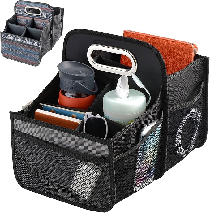 High Road Car Caddy Organizer with Cup Holders and Easy Carry Handle | Front Seat Organizer for Adults and Backseat Car Organizer for Kids Keeps Car Seats Clutter Free