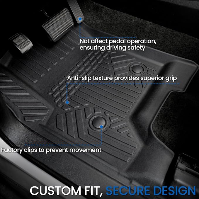 Floor Mats Set for 2015-2020 Chevrolet Chevy Tahoe/GMC Yukon 7 Seat (Not fit Yukon XL), All Weather TPE Cargo Liner Backrest Mat Trunk Mat Door Sill Guards Accessories