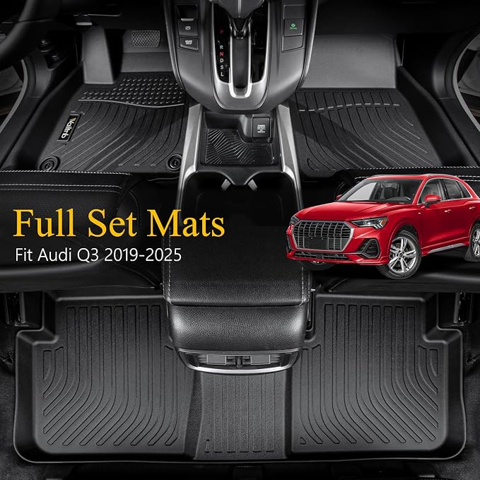 Floor Mats & Cargo Liner Backrest Mat for Audi Q3 2019-2024 2025 All Weather Liners Custom Fit Audi Q3 2019-2024 Waterproof Durable Easy to Clean Accessories