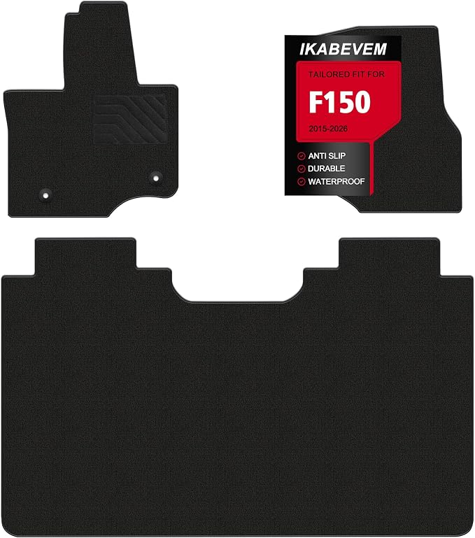 Floor Mats Compatible with 2015-2026 Ford F-150/F150/F 150 Lightning SuperCrew Cab (Not Fit Rear Seat with Under-Seat Fold Flat Storage) - Custom Fit All Weather Floor Liners 1st & 2nd Row