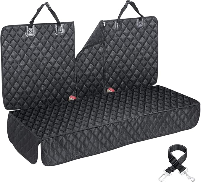 ANOSOSPECIAL Dog Car Seat Cover for Back Seat, Waterproof X Large Rear Seat Protector for Pet Auto SUV Truck (XL, Black)