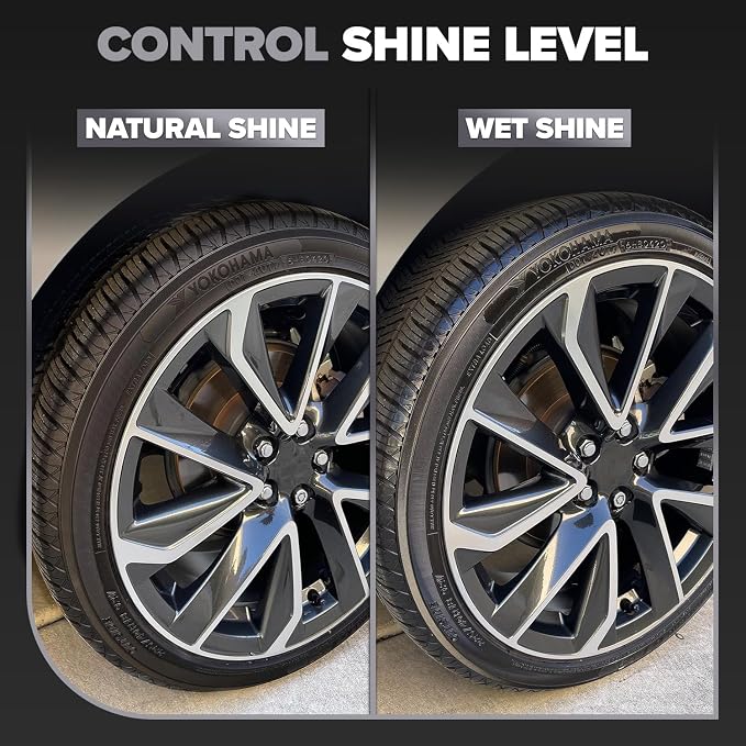 Carfidant Car Tire Shine 1 Gallon - Tire Dressing & Rubber Protectant - Dark, Wet Look with No Grease and No Sling!