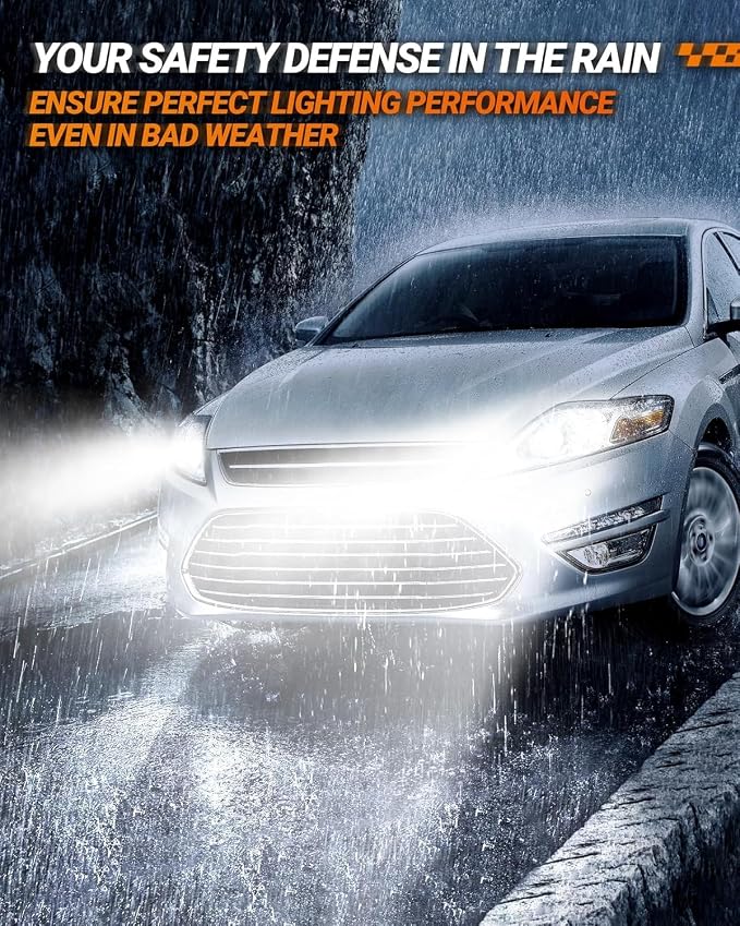 SEALIGHT H11/H8/H9 Fog Bulbs, 44000LM Bright White Fog Lights, 1:1 OEM Fit, IP68 Waterproof, Non-Polar Plug and Play Installation, Pack of 2