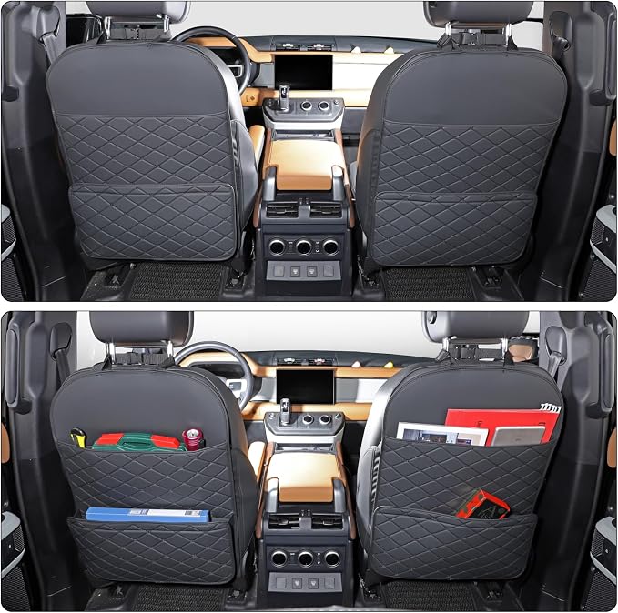 TAIKOO Seat Back Protector,Shields Seat Backs From Kicks and Adds Storage | kick mats back seat protector easy to install and clean, well-crafted, sturdy, durable and stylish.2 Pack
