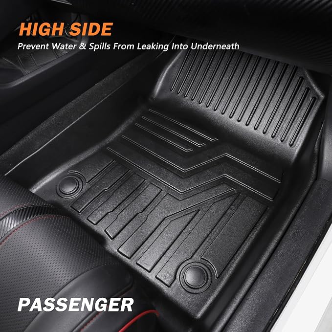 KUST Floor Mats for 2016-2021 Honda Civic Sedan/Type R/Coupe, 2017-2021 Civic Hatchback, All Weather Car Mats Front Rear 2 Rows Set for Civic Accessories TPE Rubber Raised Edge