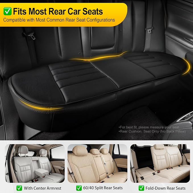 kingphenix 5-Piece Car Seat Cushion Set with Back Support | Full Back Support Pillow and Seat Cushion for Long Driving, Road Trips, Truck, Van, SUV, Black