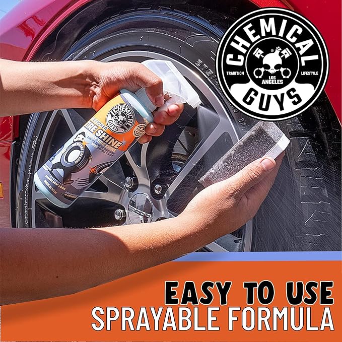 Chemical Guys, Tire Kicker Extra Glossy Tire Shine for Rubber & Trim, 16 oz | Sprayable dressing revives a deep wet look on tires, trim and bumpers, dries to the touch with no greasy sling