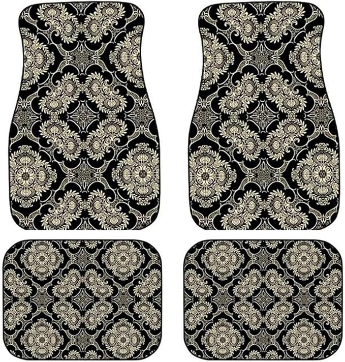 Car Floor Mats Non-Slip Automotive Floor Mats All-Weather Front Rear Car Floor Foot Mat Sets of 4 Pieces Foot Mats Rugs Carpet for Car Trucks SUV Sedans (NO.58)