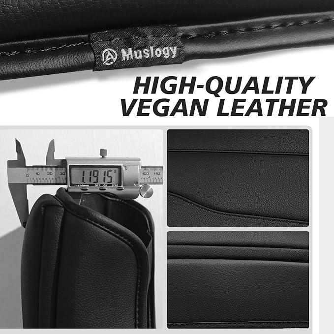 Muslogy Center Console Armrest Cover Fit for Chevy Silverado GMC Sierra 2019-2026, GMC Yukon & Chevy Tahoe & Suburban 2021-2026 Accessories, Armrest Pad Console Lid Cushion Vegan Leather 1-Inch Thick