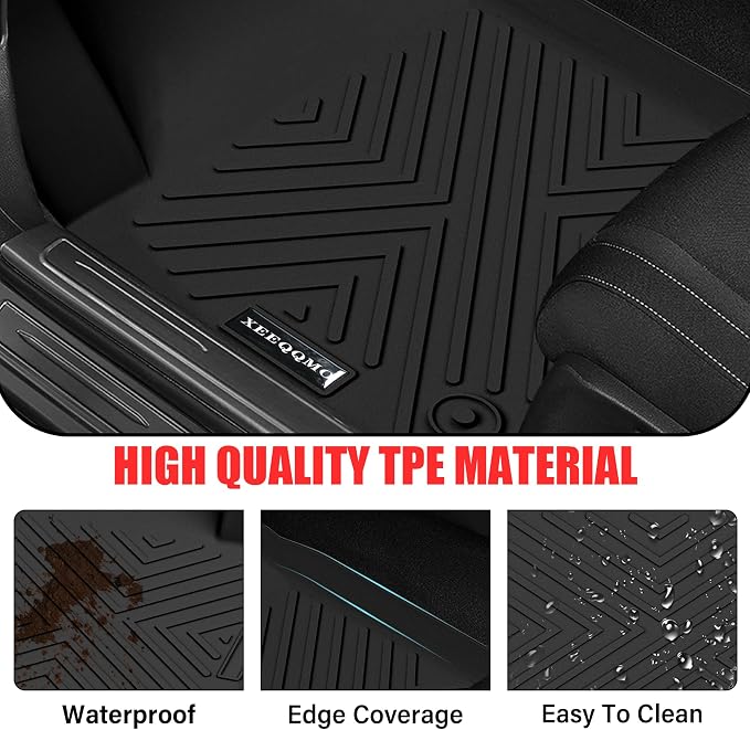 Floor Mats & Trunk Mat & Backrest Mat for 2022-2025 Pathfinder 7 Seats | All Weather TPE Rubber Cargo Liner Back Seat Cover 3rd Row for 2022-2025 Pathfinder 7 Seats Car Floor Liners Accessories