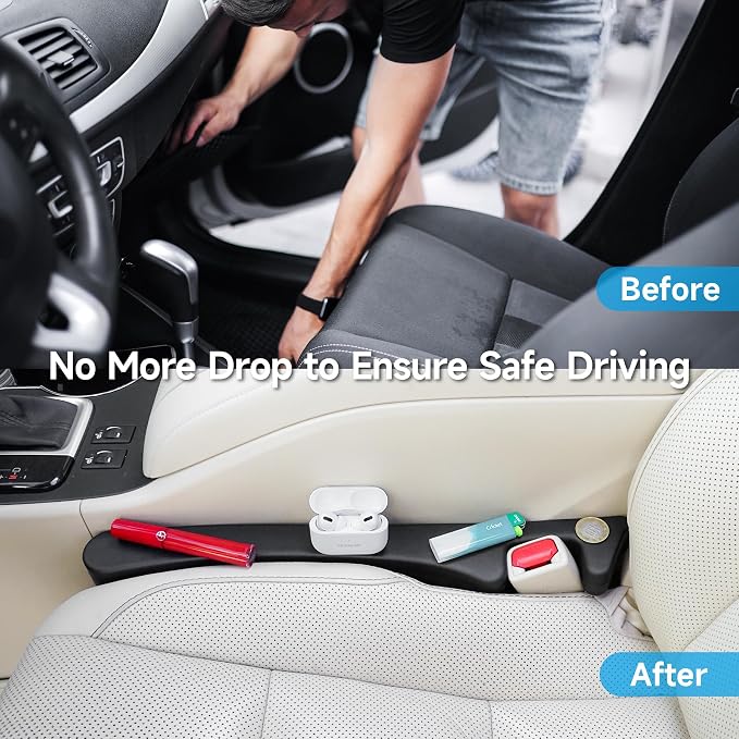 Car Seat Gap Filler Organizer Soft Foam Strip Seat & Console Gap Blocker | 2-Pack Car Slot Seat Gap Filler Universal Fit Interior Accessory for Cars SUV Trucks Crevice Plug Blocker Stop Items Dropping