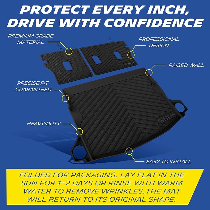 Michelin Vehicle Mats, All-Weather TPE Custom Fit Liner for 2024-2026 Subaru Crosstrek/Subaru Impreza (3 Piece B), Not Fit Crosstrek Hybrid, Premier