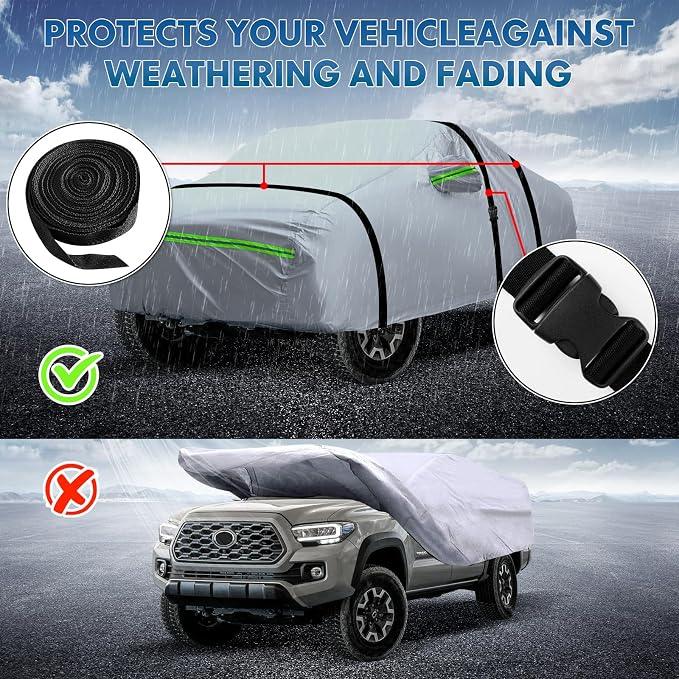 6-layer Full Car Cover Is All-weather Waterproof, Universal In All Seasons, Snow Prevention, Rainproof, Acid Rainproof, Sunscreen, Ultraviolet-proof, Universally Applicable To Sedan (165"-182")