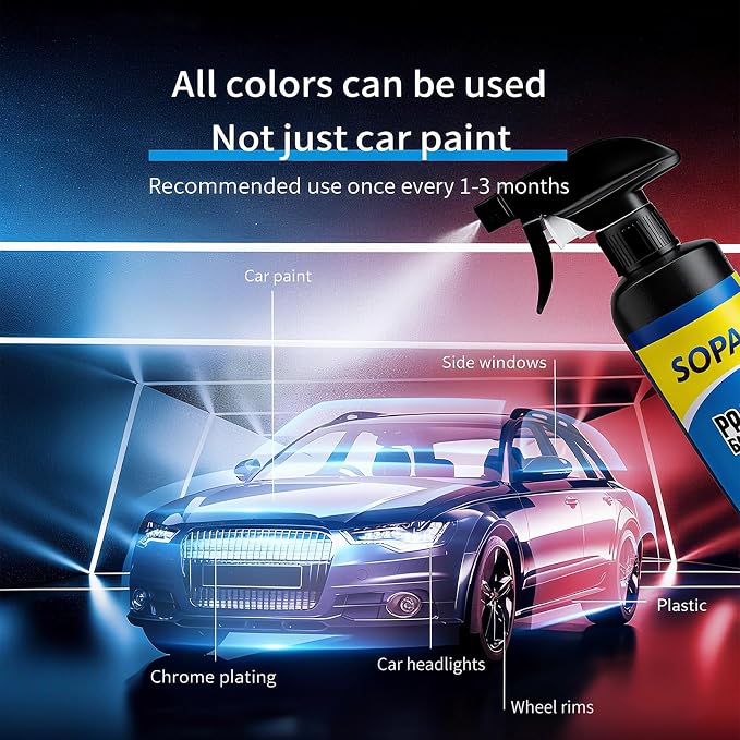 SOPAMI 3-Pack Advanced Car Coating Spray, Quick-Acting Polish & Wax | for Scratch Removal, Waterless Wash, and Glass Oil Film Cleaning （500ml/16.91Ounces）