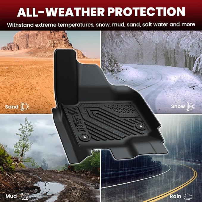 LASFIT Floor Mat&Cargo Backrest Mat for Fit 7 Seats 2025 2026 2027 Ford Expedition Standard,Easy Clean 100% TPE All Weather TPE Custom Fit for SUV Car Liners, 1st& 2nd& 3rd& Cargo Liner, Black 5pcs