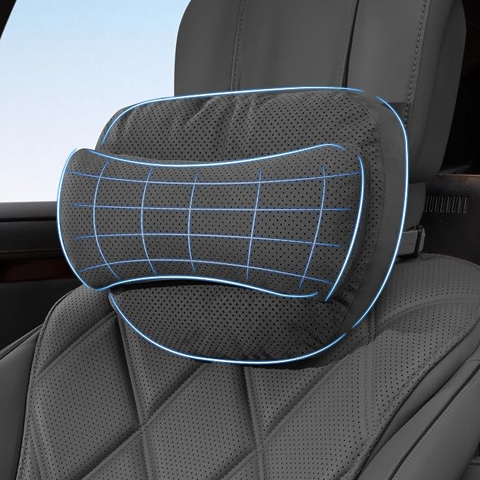 Car Headrest Pillow, Car Pillow for Driving with Adjustable Strap | Car Neck Pillow for Driving, Car Neck Support Pillow for Neck Pain Relief, Universal Fit Neck Pillow for Car Home Office