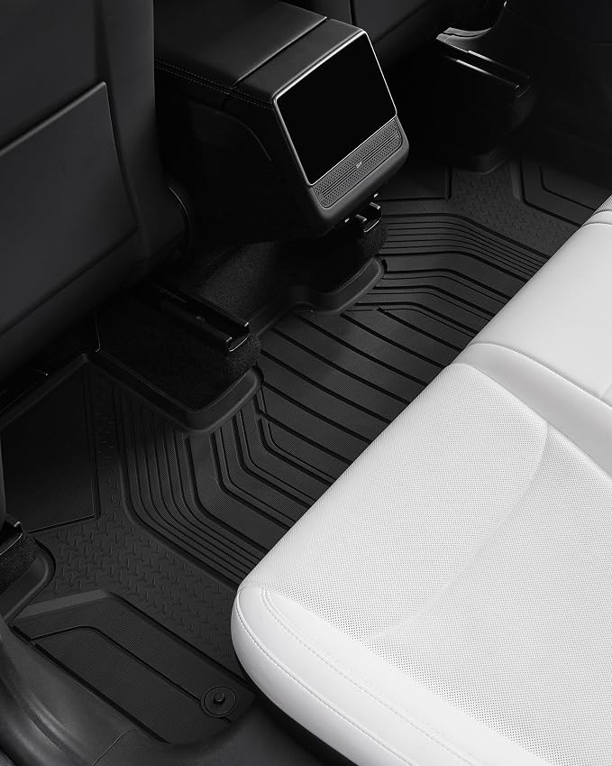 3W 2025 2026 Tesla Model Y Juniper Only for 5 Seat Floor Mats with Rear Cargo Mat & Backrest Mat TPE Anti-Slip All Weather Floor Liner Accessories, Vigormold™