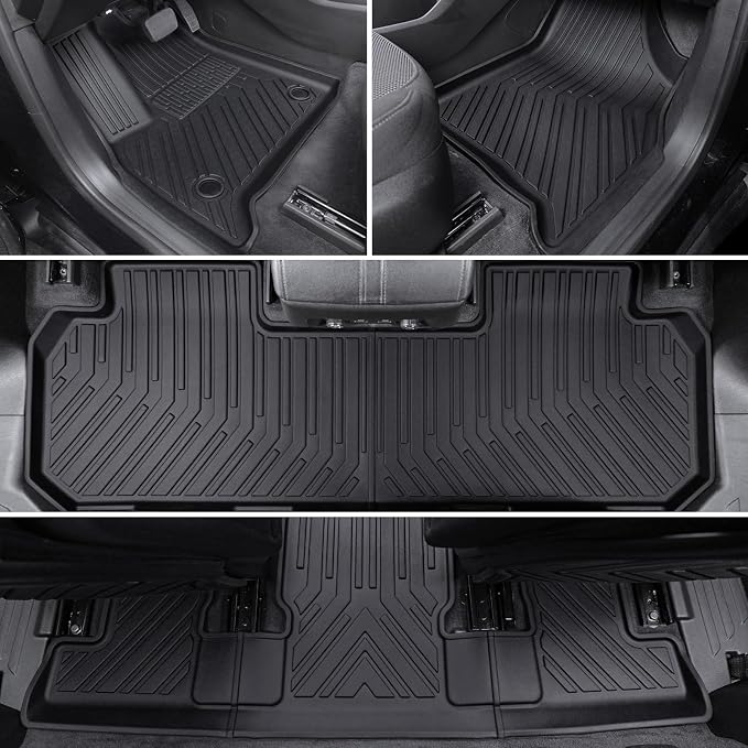 Floor Mat Cargo Mats for 2018-2022 2023 Chevrolet Chevy Traverse 7 Seats Car Mat Accessories, All Weather TPE Backrest and Lower Trunk Cargo Liner (18-23 7 Seats Set)