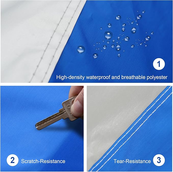 GUNHYI SUV Car Cover Waterproof All Weather for Automobiles, Outdoor Full Car Cover Snowproof Windproof UV Protection, Universal Fit for SUV. (Fit SUV Length 182-190 inch, Silver)